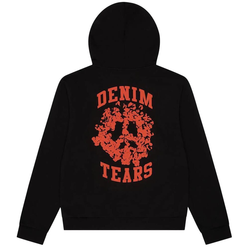 Denim Tears University Zip Up Hoodie in Black/Red
